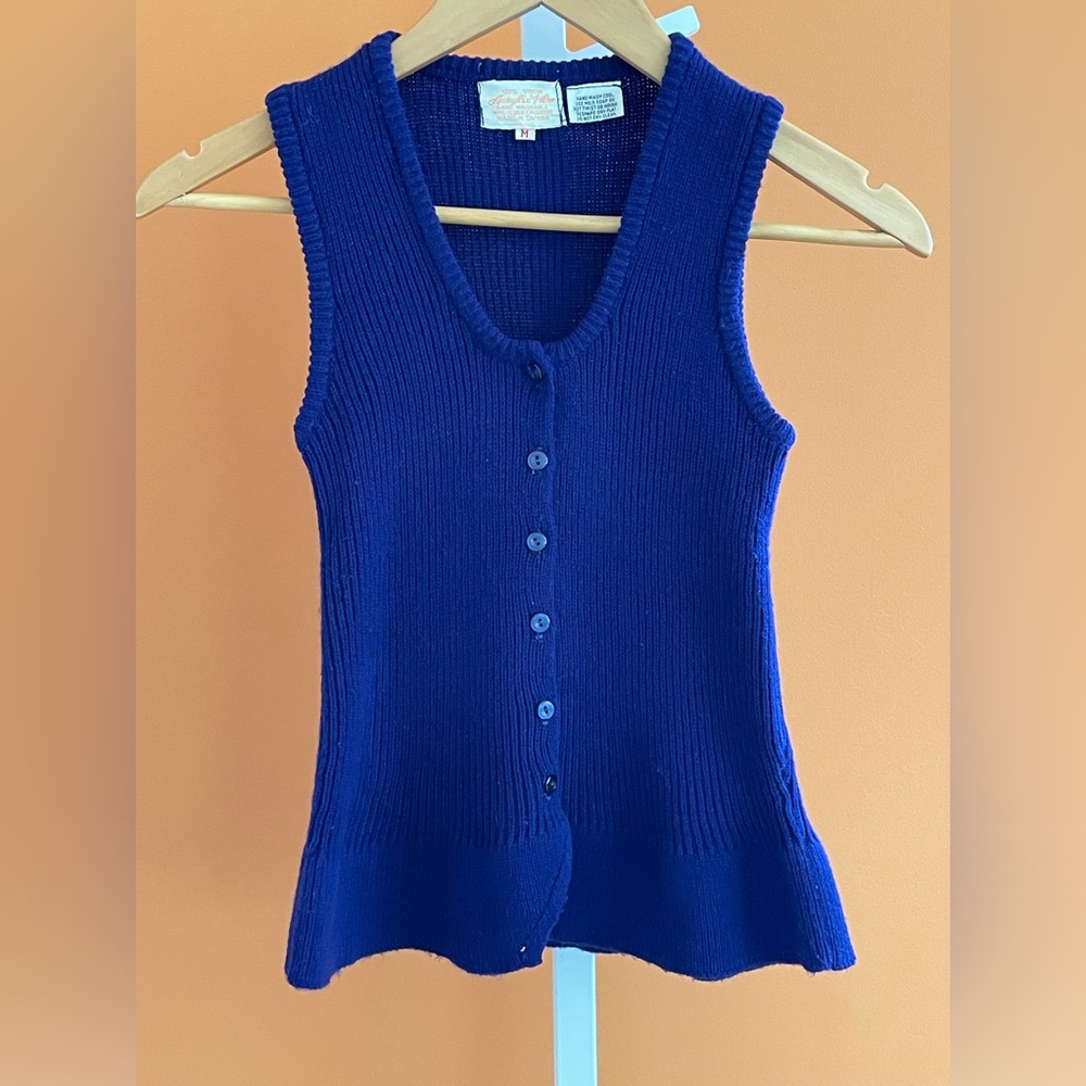 3 for $15 VTG Knit ribbed peplum vest medium